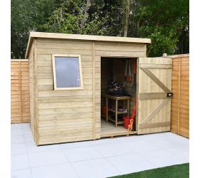 8' x 6' Forest Timberdale Tongue & Groove Pressure Treated Pent Shed (2.5m x 2.02m)