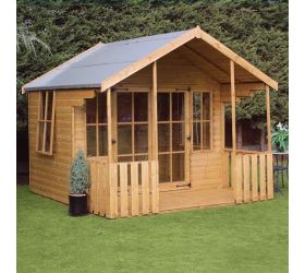 10' x 10' Traditional Woodstock Wooden Summer House With Veranda 