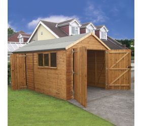 18' x 12' Traditional Deluxe Wooden Garage / Workshop Shed (5.50m x 3.66m)
