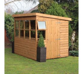 8' x 6' Traditional Sun Pent 6' Gable Wooden Garden Shed (2.43m x 1.83m) 