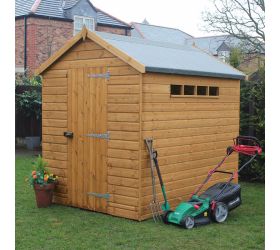 8' x 8' Traditional Apex Security Wooden Garden Shed (2.44x2.44m) 