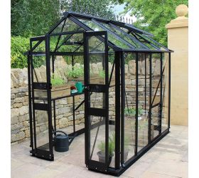 4' x 8' Eden Birdlip Small Greenhouse in Black (1.47m x 2.56m)