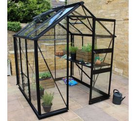 6' x 6' Eden Burford Small Greenhouse in Black (1.94m x 1.94m) 