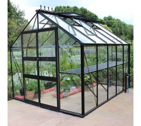 8' x 14' Halls Cotswold Blockley Greenhouse in Green - Toughened Glass