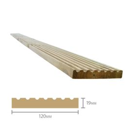 Forest Treated Softwood Deck Board 19mm x 120mm x 2.4m Pck of 10 