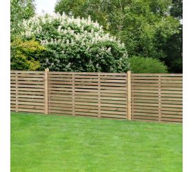 Forest 6' x 3' Pressure Treated Contemporary Slatted Fence Panel (1.8m x 0.9m)