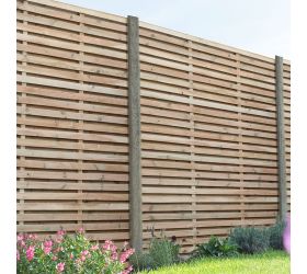 Forest Double Sided Slatted Panel 1.8m High