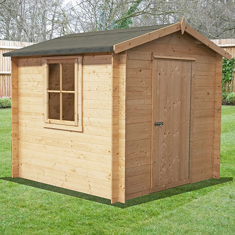 Product photograph of Shire Danbury 2 2m X 2 1m Log Cabin Shed 19mm from Buy Sheds Direct