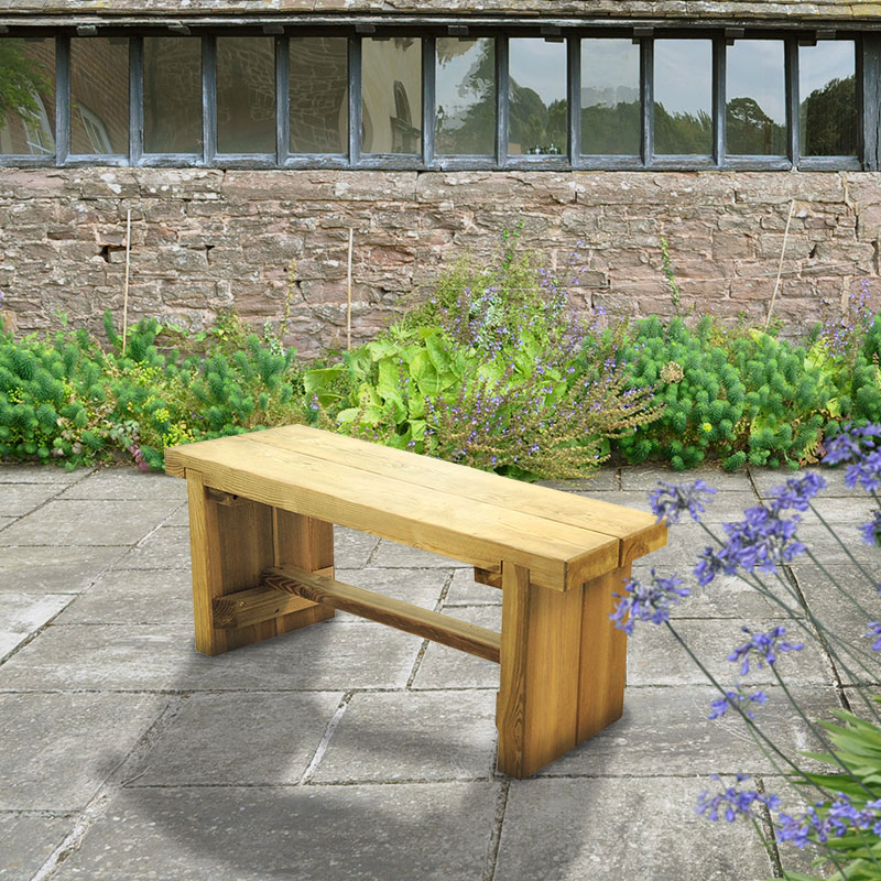 Product photograph of Forest Double Sleeper Wooden Garden Bench 4 X1 1 2x0 35m from Buy Sheds Direct