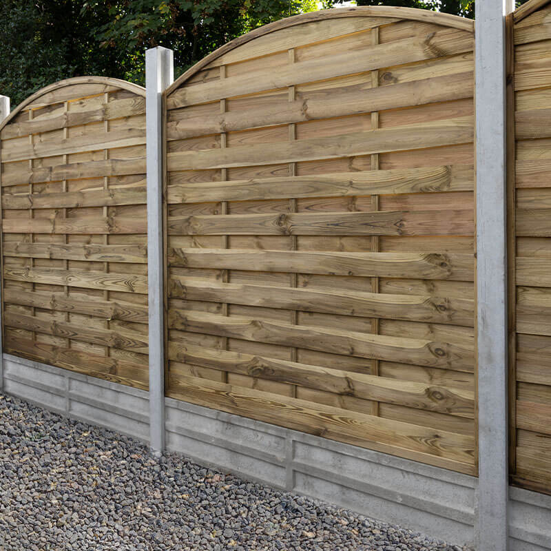 Product photograph of Forest 6 X 6 Pressure Treated Decorative Domed Top Fence Panel 1 8m X 1 8m from Buy Sheds Direct