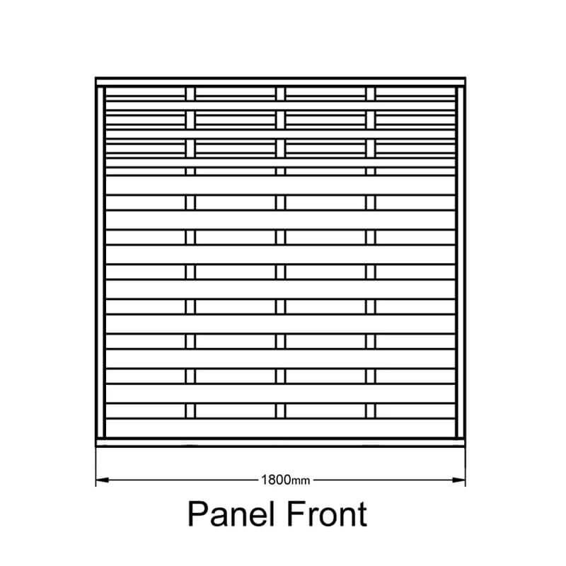 Forest 6' x 6' Kyoto Pressure Treated Decorative Fence Panel (1.8m x 1.8m) Technical Drawing