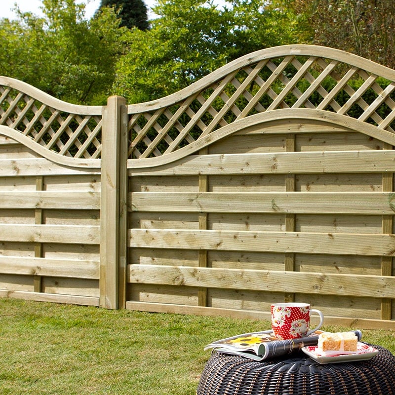 Product photograph of Forest 6 X 3 Pressure Treated Prague Decorative Europa Fence Panel 1 8m X 0 9m from Buy Sheds Direct