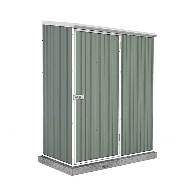 Product photograph of 5 X 2 7 Absco Easy Store 1pe Green Metal Garden Shed 1 52m X 0 78m from Buy Sheds Direct