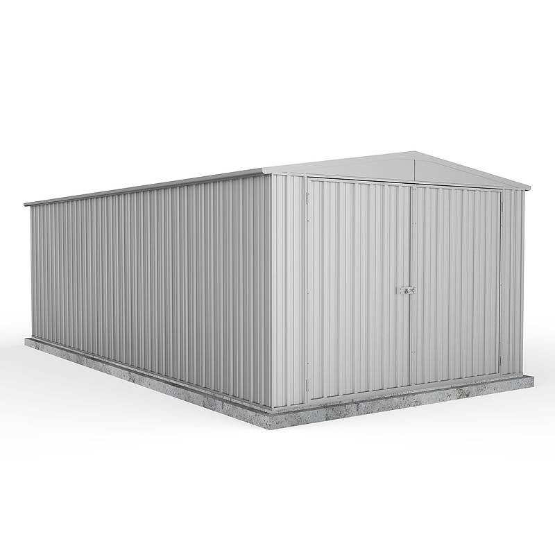 Product photograph of 10 X 20 Absco Utility Metal Garage Workshop Shed - Zinc 3m X 6 1m from Buy Sheds Direct