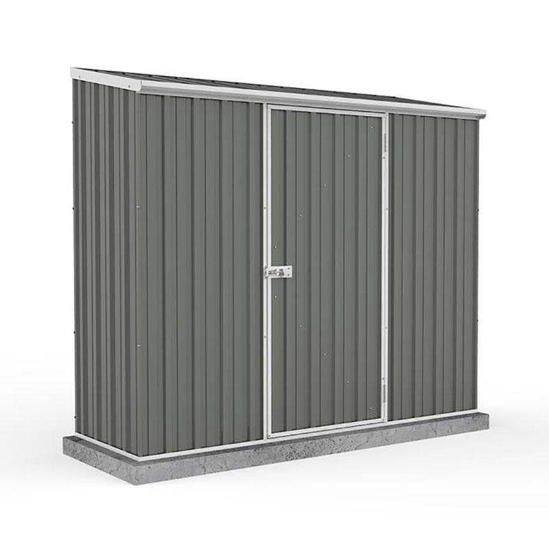 Product photograph of 7 5 X 2 7 Absco Space Saver Pent Metal Shed - Grey 2 26m X 0 79m from Buy Sheds Direct
