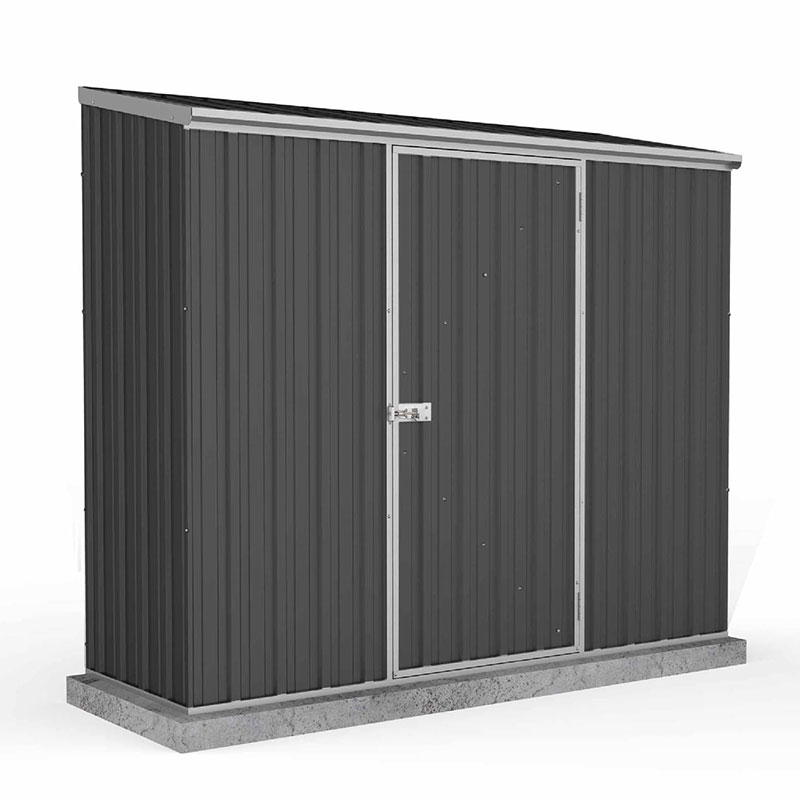 Product photograph of 7 5 X 3 Absco Space Saver Pent Metal Shed - Dark Grey 2 26m X 0 78m from Buy Sheds Direct