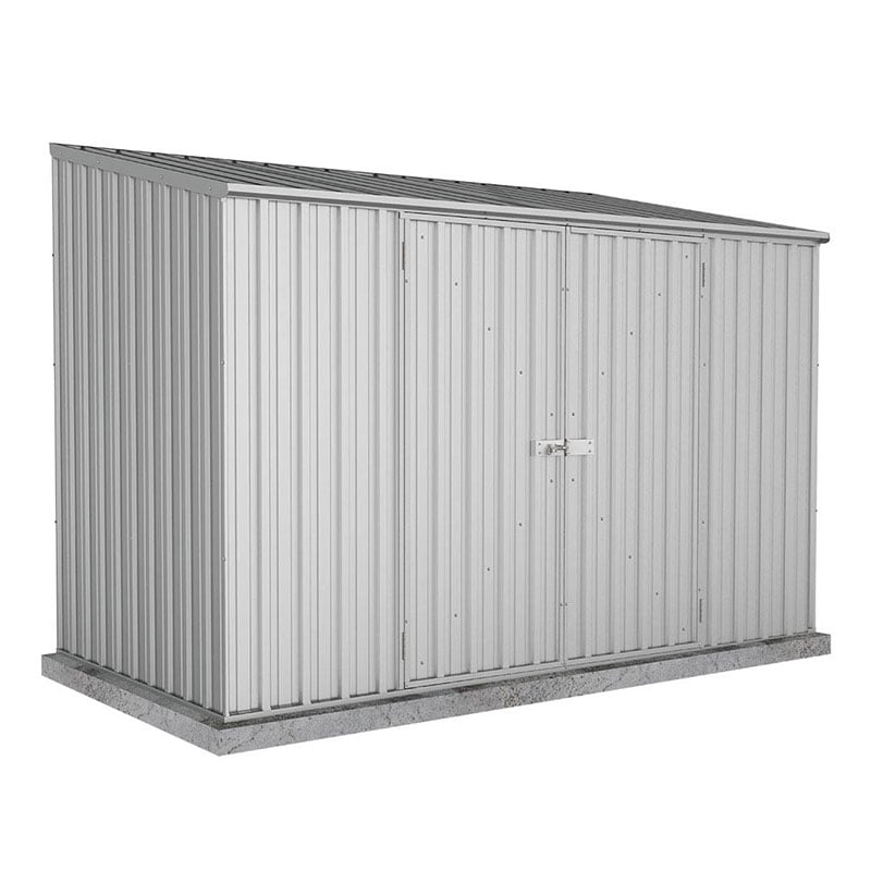 Product photograph of 10 X 5 Absco Space Saver Double Door Metal Shed - Zinc 3m X 1 52m from Buy Sheds Direct