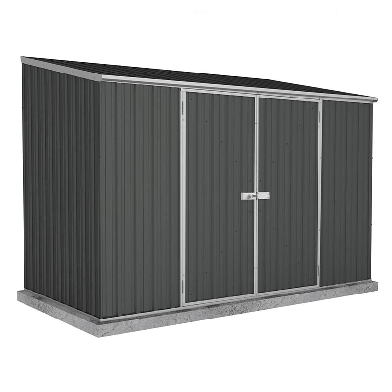Product photograph of 10 X 5 Absco Space Saver Double Door Metal Shed - Dark Grey 3m X 1 52m from Buy Sheds Direct