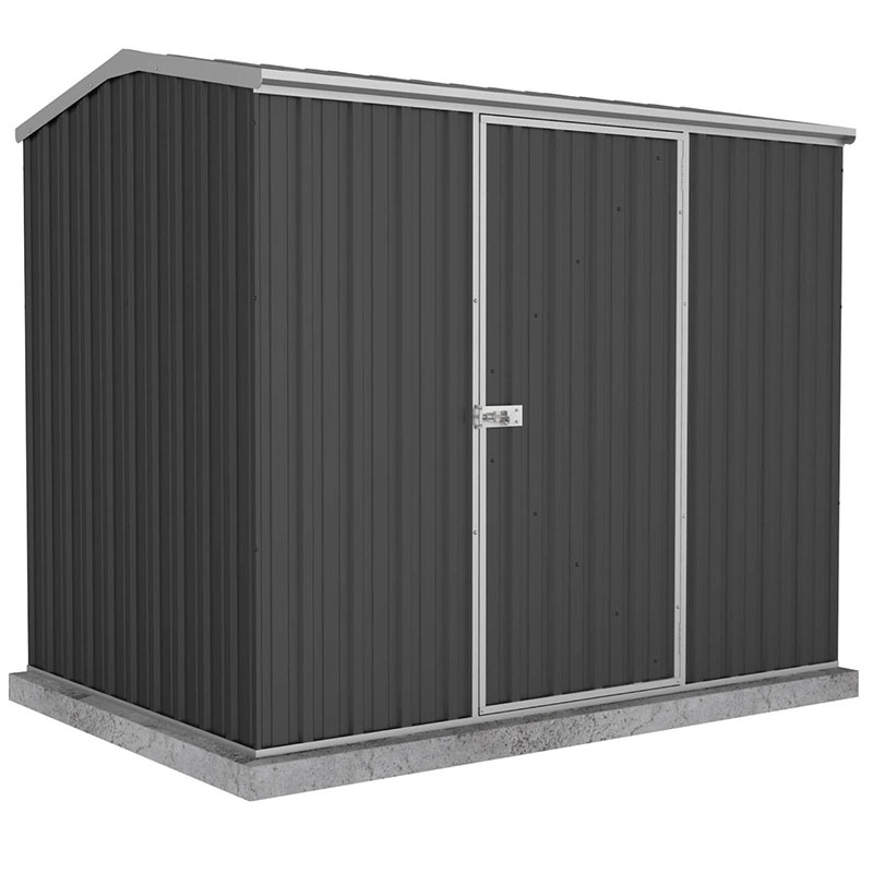 Product photograph of 7 5 X 5 Absco Premier Titanium Reverse Apex Metal Shed - Dark Grey 2 26m X 1 52m from Buy Sheds Direct