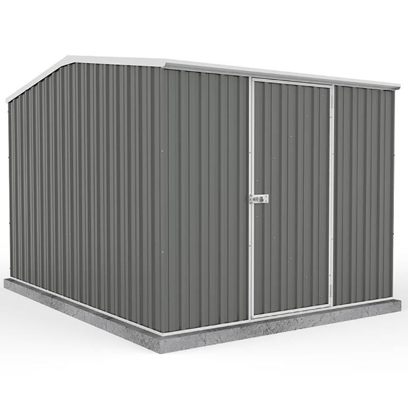 Product photograph of 7 5 X 10 Absco Premier Titanium Reverse Apex Metal Shed - Dark Grey 2 26m X 3m from Buy Sheds Direct