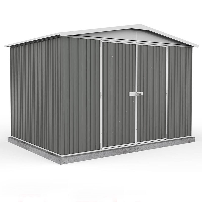 Product photograph of 10 X 7 Absco Regent Double Door Metal Shed - Grey 3m X 2 18m from Buy Sheds Direct