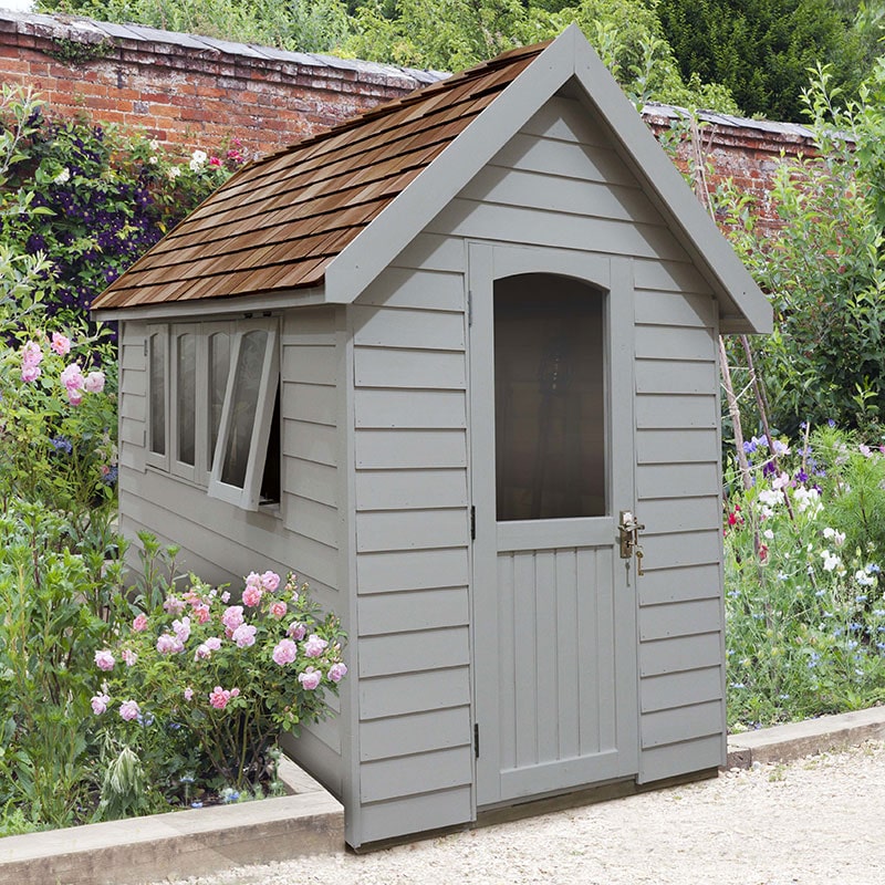 Product photograph of 8 X 5 Forest Retreat Grey Luxury Shed 2 41m X 1 5m - Installation Included from Buy Sheds Direct