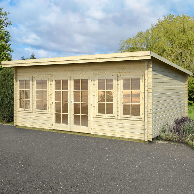 Product photograph of Palmako Lisa 5 1m X 3 8m Log Cabin Garden Room 44mm from Buy Sheds Direct