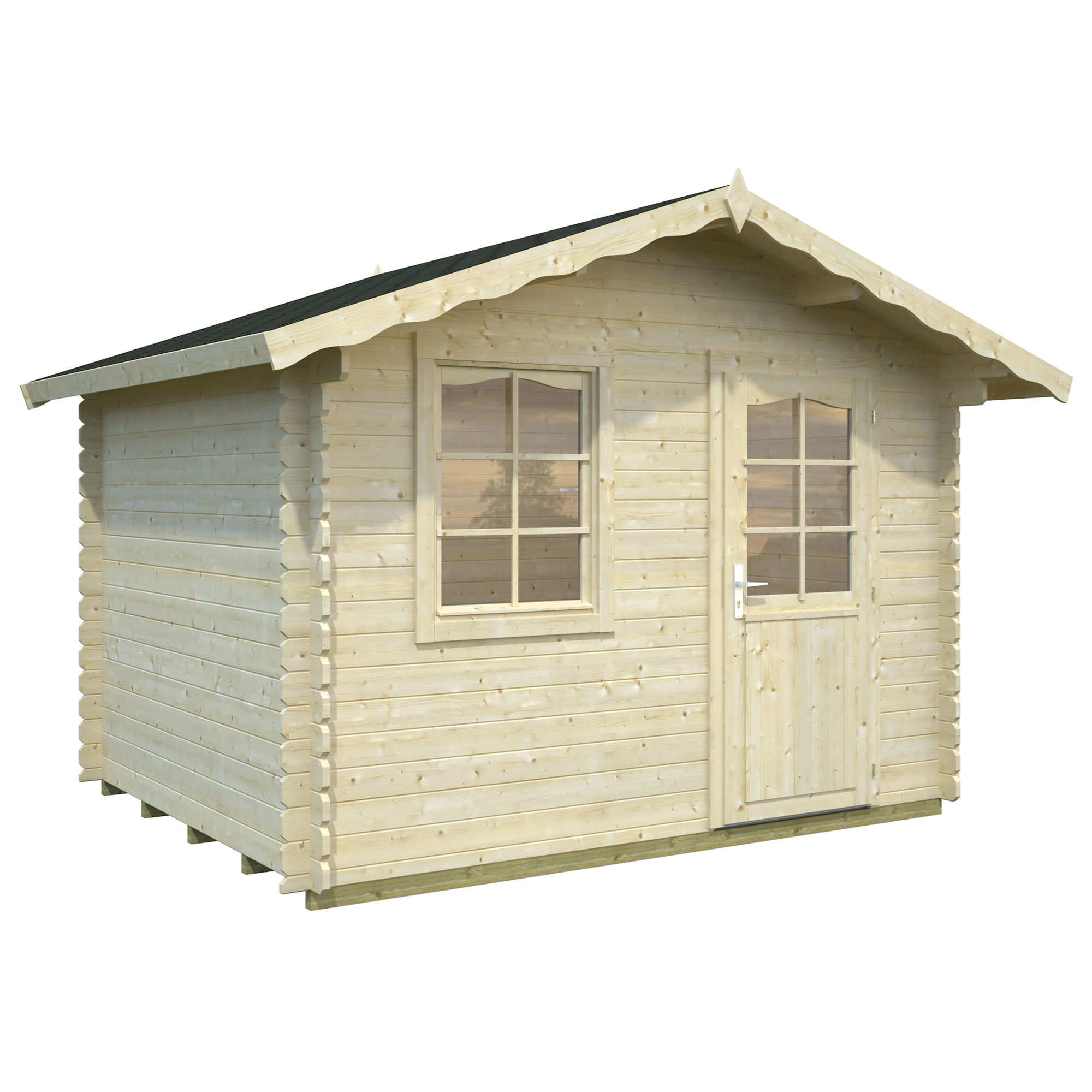 Palmako Emma 1 2.6m x 2.2m Log Cabin Summerhouse (28mm) Technical Drawing