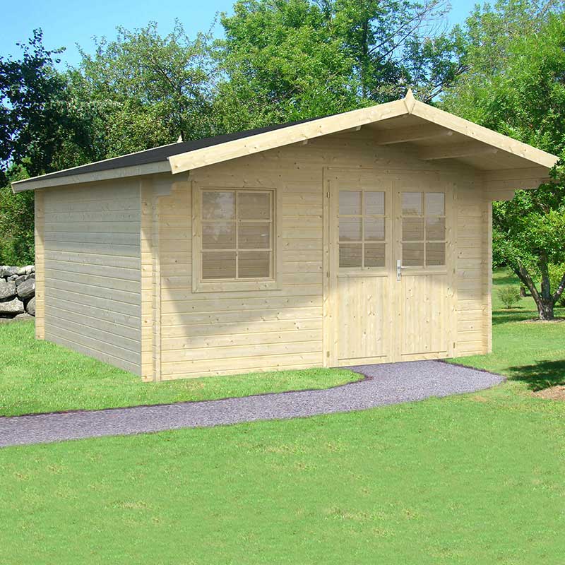 Product photograph of Palmako Britta 4 2m X 4 2m Log Cabin Garden Building 40mm from Buy Sheds Direct