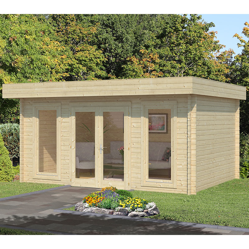 Product photograph of Palmako Bret 4 5m X 3 3m Log Cabin Garden Office 44mm from Buy Sheds Direct
