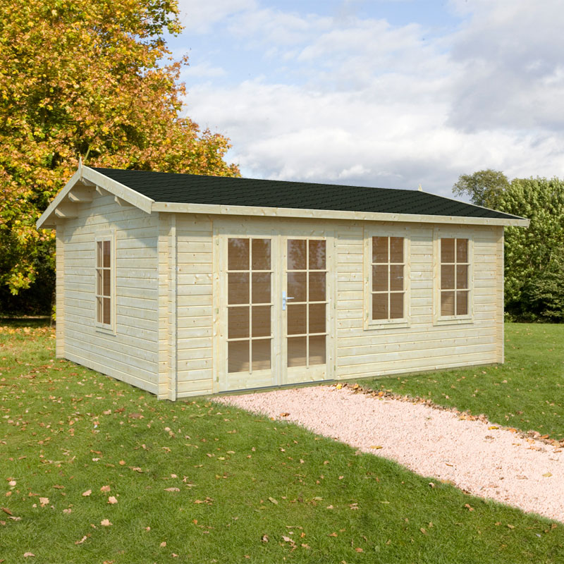 Product photograph of Palmako Iris 5 3m X 4 1m Log Cabin Garden Building 44mm from Buy Sheds Direct