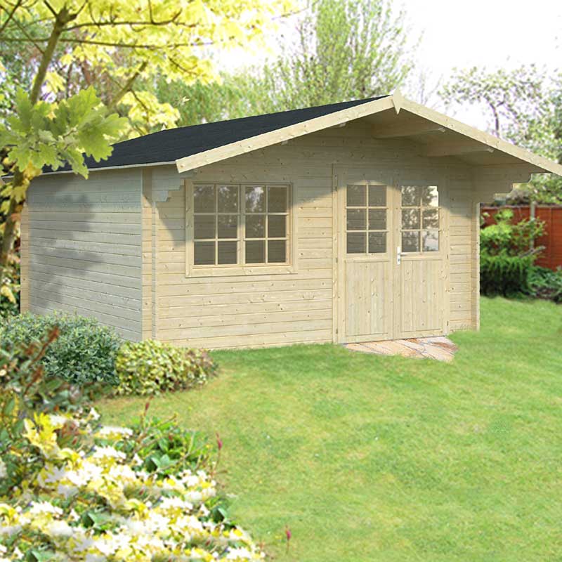 Product photograph of Palmako Britta 4 5m X 4 5m Log Cabin Garden Building 40mm from Buy Sheds Direct