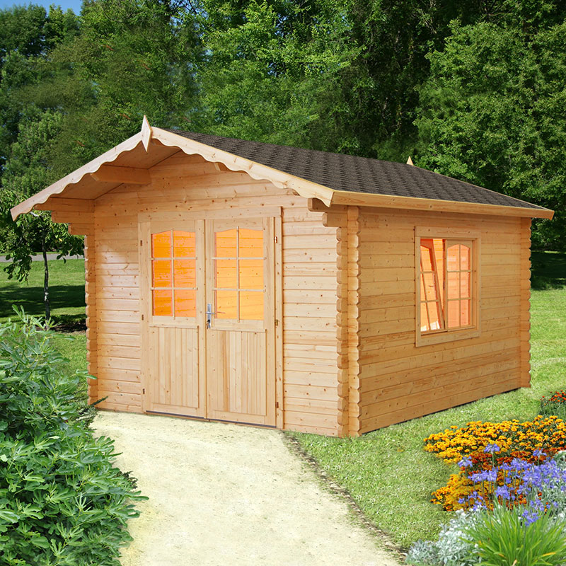 Product photograph of Palmako Sally 3 2m X 3 8m Log Cabin Summerhouse 44mm from Buy Sheds Direct