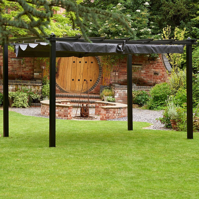Product photograph of 10 X 10 Glendale Seville Grey Garden Gazebo 3m X 3m from Buy Sheds Direct