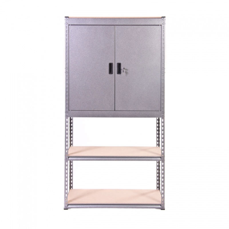 Product photograph of Globel Silver Vein Heavy Duty Half Cupboard Half Shelves Storage Unit from Buy Sheds Direct
