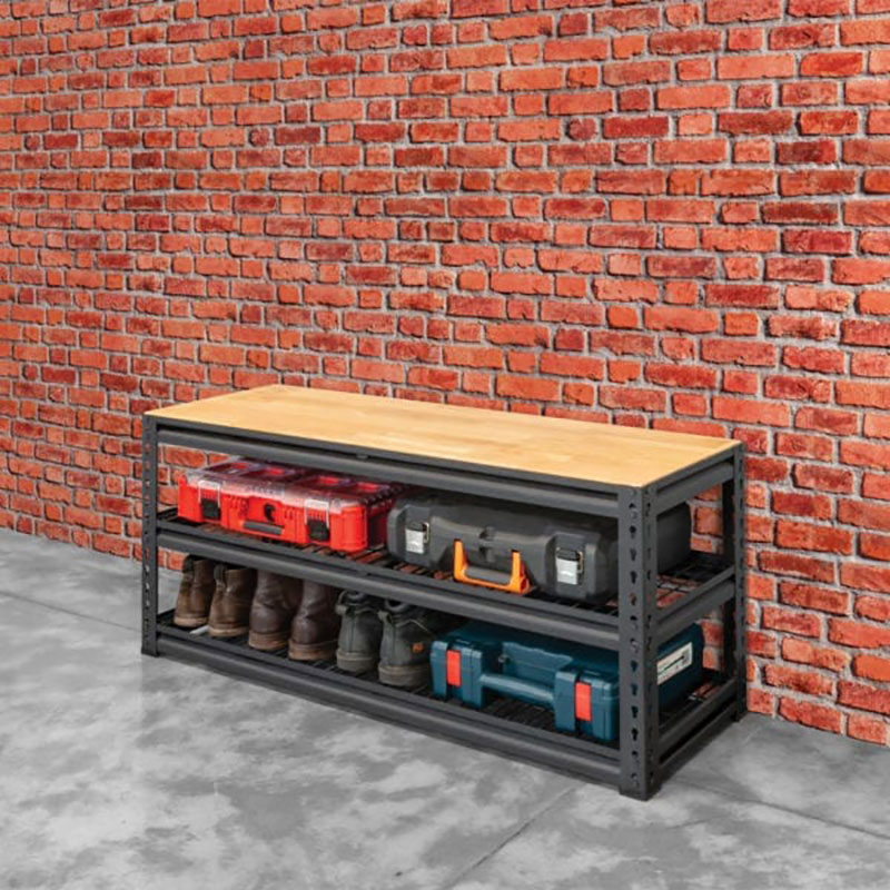 Product photograph of 4 Pinnacle Urban Series 3-tier Industrial Workbench from Buy Sheds Direct