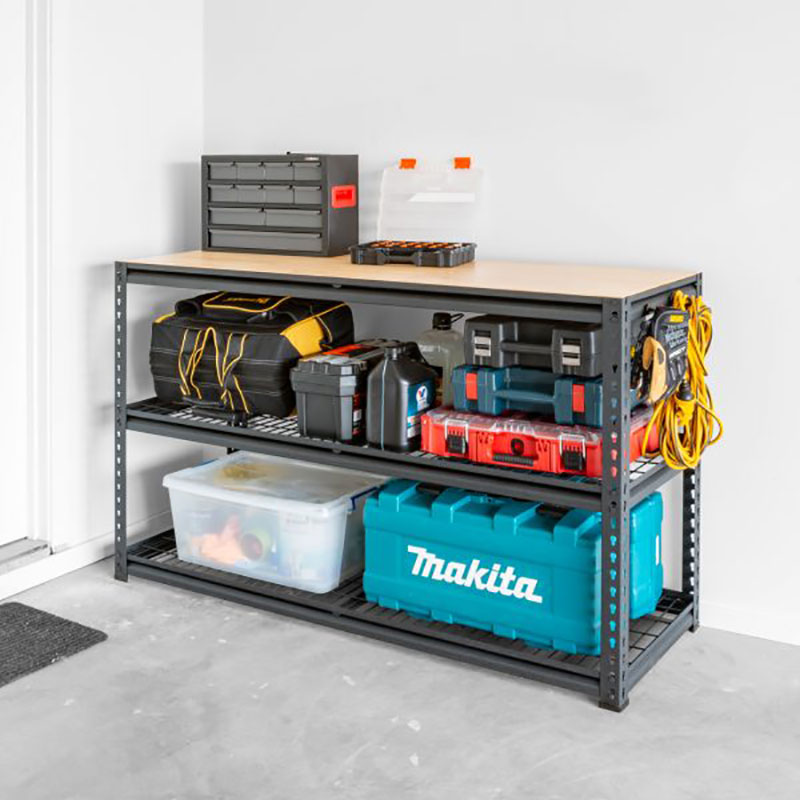 Product photograph of 5 Pinnacle Urban Series 3-tier Industrial Workbench from Buy Sheds Direct
