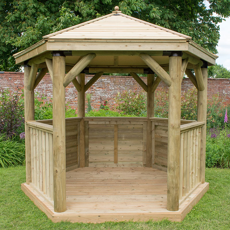 Product photograph of 10 X9 3x2 7m Luxury Wooden Garden Gazebo With Timber Roof - Seats Up To 10 People from Buy Sheds Direct