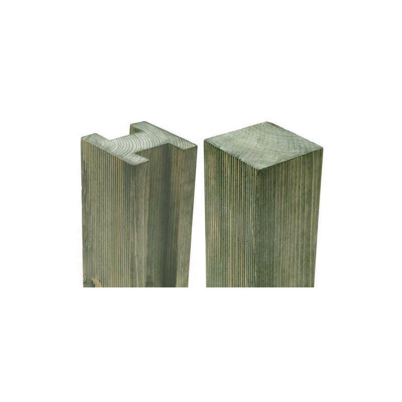 Product photograph of 7 11 X 3 7 X 3 7 Forest Planed H Slotted Fence Post 2 4m X 94mm X 94mm from Buy Sheds Direct