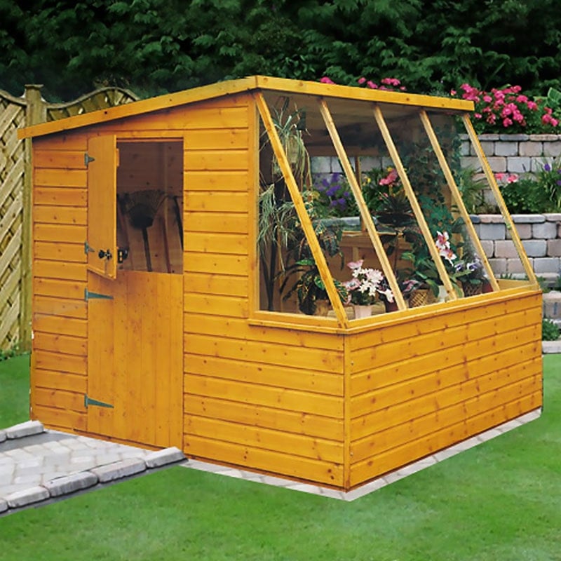 Product photograph of 6 X 8 Shire Iceni Pent Potting Shed 1 83m X 2 5m from Buy Sheds Direct