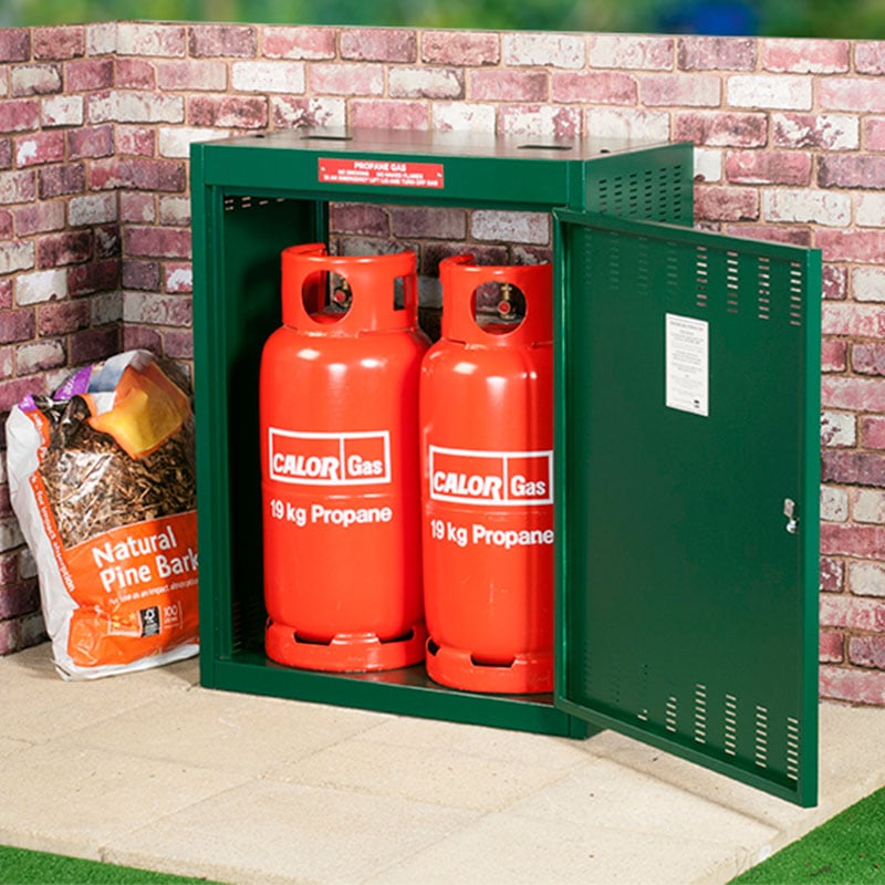 Product photograph of Asgard 2 Metal Gas Bottle Storage 19kg from Buy Sheds Direct