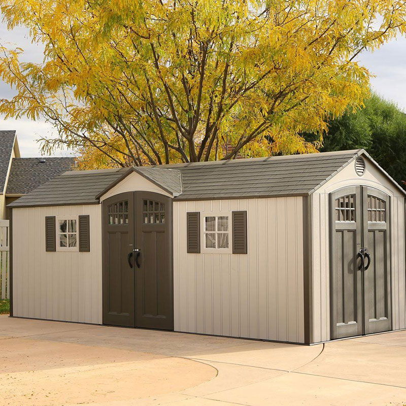 Product photograph of 20 X 8 Lifetime Dual Entrance Heavy Duty Plastic Shed 6 05m X 2 39m from Buy Sheds Direct