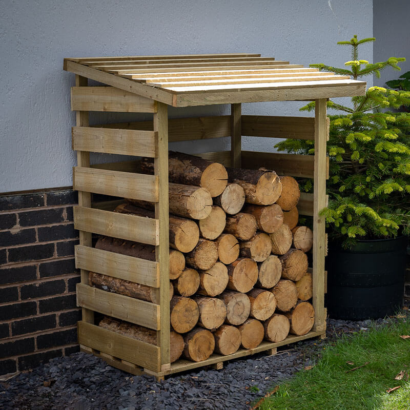 Product photograph of 3 2 X 2 8 Forest Pent Small Logstore 1m X 0 8m from Buy Sheds Direct