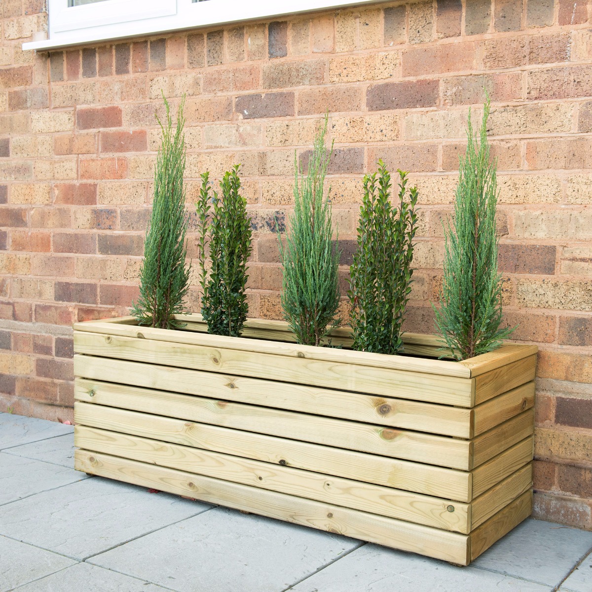Product photograph of Forest Linear Long Wooden Garden Planter 4 X1 1 2x0 4m from Buy Sheds Direct