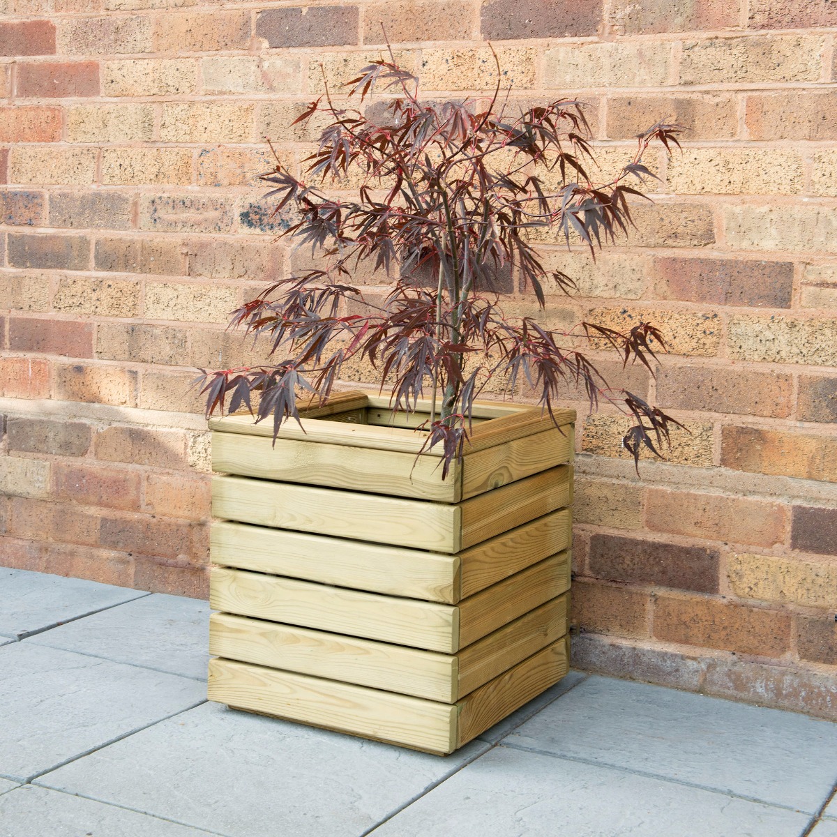 Product photograph of Forest Linear Square Wooden Garden Planter 1 X1 0 4x0 4m from Buy Sheds Direct