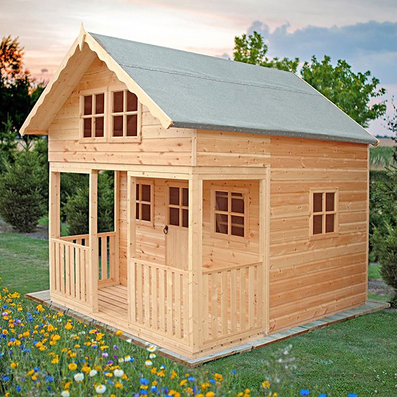 Product photograph of 8 X 9 Shire Lodge Kids Wooden Playhouse 2 39m X 2 69m from Buy Sheds Direct