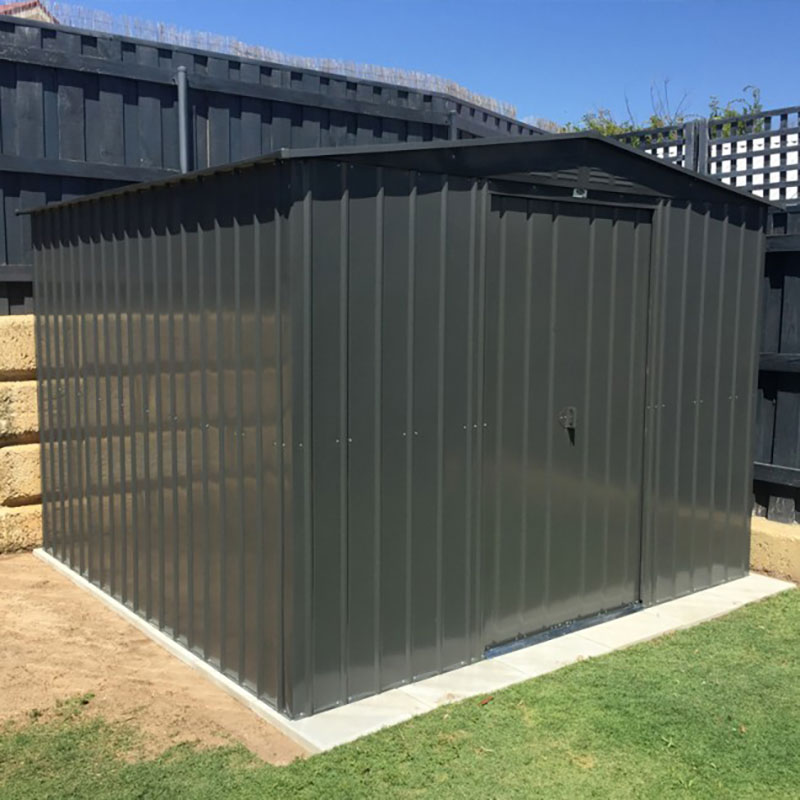 Product photograph of 10 X 10 Globel Anthracite Grey Apex Metal Shed 3 08m X 3 09m from Buy Sheds Direct