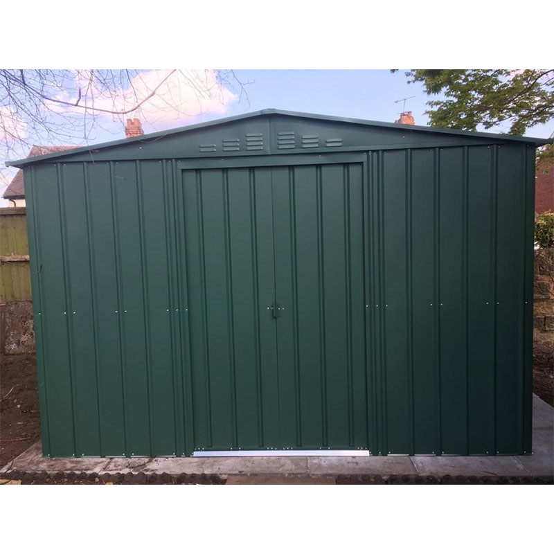 Product photograph of 10 X 12 Globel Heritage Green Apex Metal Shed 3 07m X 3 71m from Buy Sheds Direct