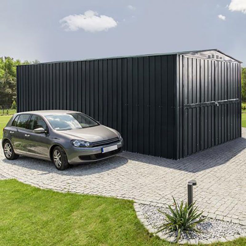 Product photograph of 10 X 23 Globel Double Door Garage - Anthracite Grey 2 9m X 7m from Buy Sheds Direct