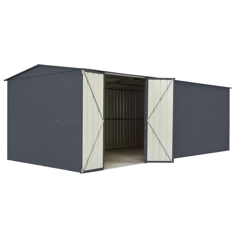 Product photograph of 10 X 23 Globel Double Door Workshop - Athracite Grey 2 9m X 7m from Buy Sheds Direct